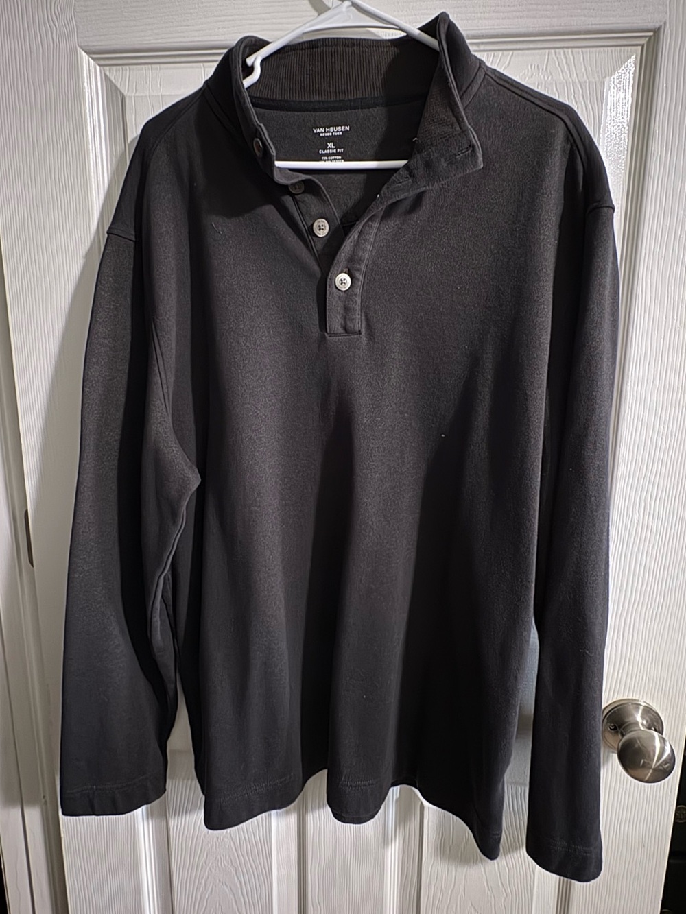 Van Heusen Black Long-Sleeve Polo